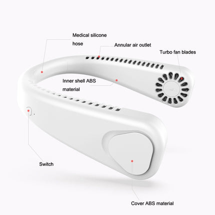 F2 USB Outdoor Portable Hanging Neck Fan, White, Pink, Blue, Green