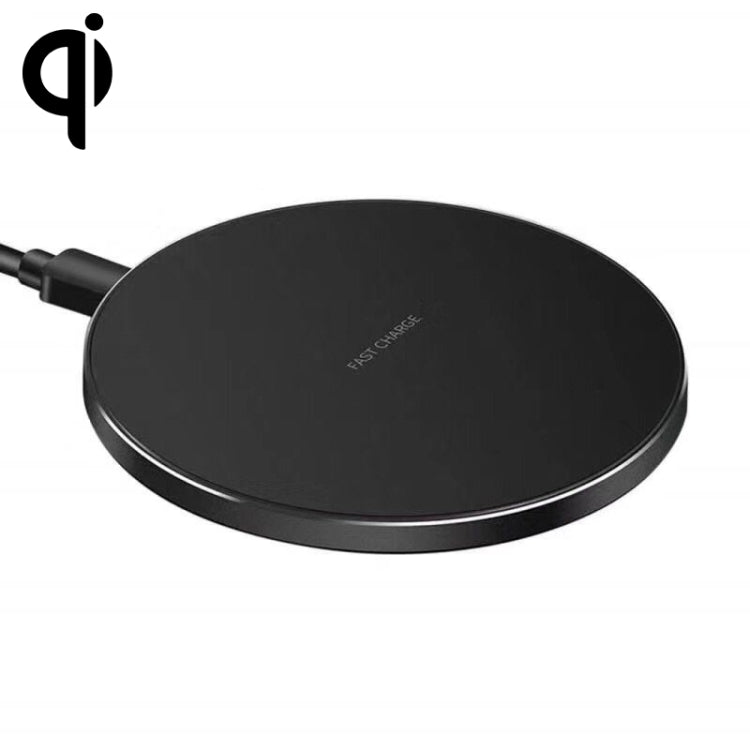 15W Metal Round Wireless Charger Smart Fast Charge, Black + Black Surface, Silver + White Surface, Red + Black Surface, Gold + White Surface, Mirror Black, Mirror White