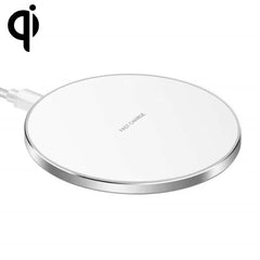 15W Metal Round Wireless Charger Smart Fast Charge, Black + Black Surface, Silver + White Surface, Red + Black Surface, Gold + White Surface, Mirror Black, Mirror White