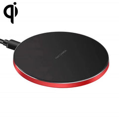 15W Metal Round Wireless Charger Smart Fast Charge, Black + Black Surface, Silver + White Surface, Red + Black Surface, Gold + White Surface, Mirror Black, Mirror White