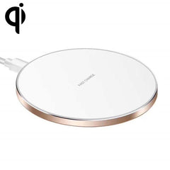 15W Metal Round Wireless Charger Smart Fast Charge, Black + Black Surface, Silver + White Surface, Red + Black Surface, Gold + White Surface, Mirror Black, Mirror White