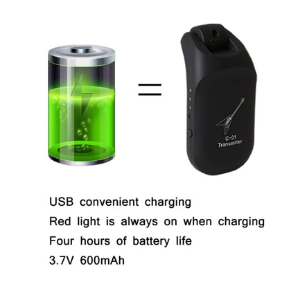 C01 Electric Guitar Wireless Audio Transmitter Receiver, Black