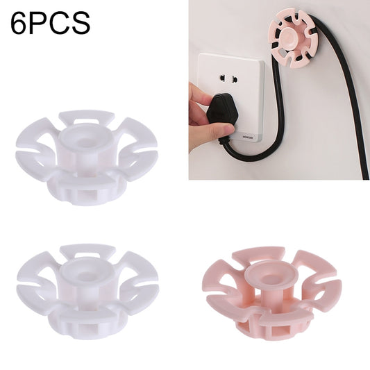 6 PCS Power Cable Data Cable Winder Traceless Paste Hook Cable Organizer