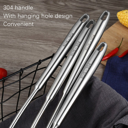 304 Stainless Steel Kitchen Equipment Thickened Hollow Handle Cooking Tool, Style:, Spatula, Soup Spoon, Slotted Spoon, Slotted Shovel
