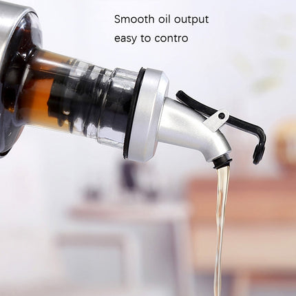 Stainless Steel Glass Oil Bottle Kitchen Pressed Seasoning Bottle, 200ml, 300ml, 500ml