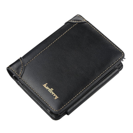 Baellerry D9159 Men Short Tri-Fold Zip Coin Purse Thin Card Holder