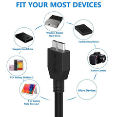 USB 3.0 Male To Micro USB HDD Data Cord For External Mobile HDD,Cable Length:1.8m