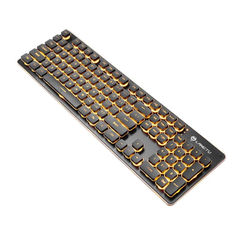 LANGTU L1 104 Keys USB Home Office Film Luminous Wired Keyboard, Cable Length:1.6m, L1 Orange Light Black, L1 Ice Blue Light Silver White, L1 Ice Blue Light Black, L1 White Light Pink