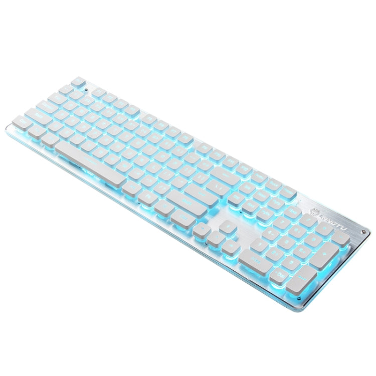 LANGTU L1 104 Keys USB Home Office Film Luminous Wired Keyboard, Cable Length:1.6m, L1 Orange Light Black, L1 Ice Blue Light Silver White, L1 Ice Blue Light Black, L1 White Light Pink