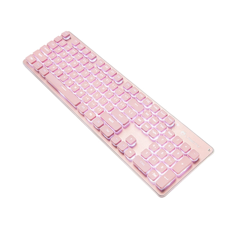 LANGTU L1 104 Keys USB Home Office Film Luminous Wired Keyboard, Cable Length:1.6m, L1 Orange Light Black, L1 Ice Blue Light Silver White, L1 Ice Blue Light Black, L1 White Light Pink