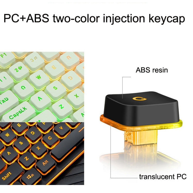 LANGTU L1 104 Keys USB Home Office Film Luminous Wired Keyboard, Cable Length:1.6m, L1 Orange Light Black, L1 Ice Blue Light Silver White, L1 Ice Blue Light Black, L1 White Light Pink