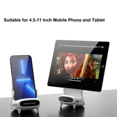 15W Desktop Vertical Loudspeaker Wireless Charging Stand for 4.5-11 Inch Mobile Phone Tablet