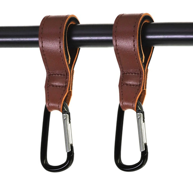 2 PCS Baby Stroller Convenient Carabiner Hook, Brown, Black