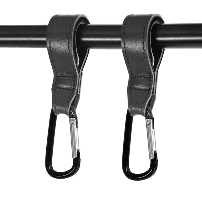 2 PCS Baby Stroller Convenient Carabiner Hook, Brown, Black