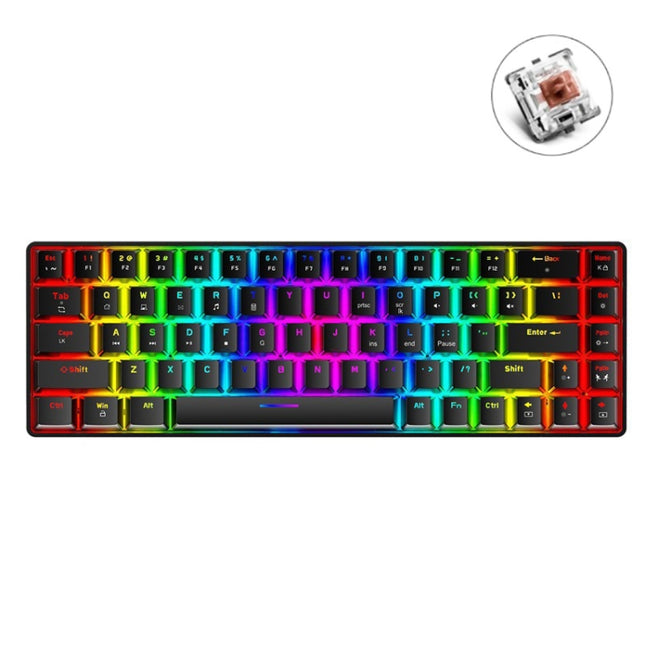 ZIYOU LANG T8 68 Keys RGB Luminous Gaming Mechanical Keyboard, Cable Length:1.6m, T8 Black Green Shaft, T8 Black Tea Shaft, T8 White Green Shaft, T8 White Red Shaft, T8 Blue Green Shaft, T8 Pink Green Shaft
