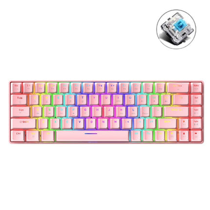 ZIYOU LANG T8 68 Keys RGB Luminous Gaming Mechanical Keyboard, Cable Length:1.6m, T8 Black Green Shaft, T8 Black Tea Shaft, T8 White Green Shaft, T8 White Red Shaft, T8 Blue Green Shaft, T8 Pink Green Shaft