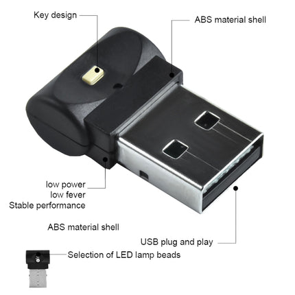 2 PCS Car USB Atmosphere Light LED Decorated Lighting Light, Colorful Adjustable