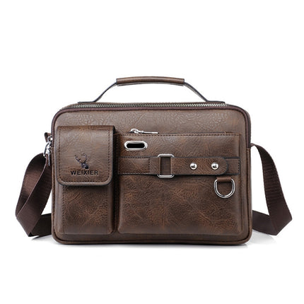WEIXIER D235 Men Shoulder Bag Portable PU Leather Handbag