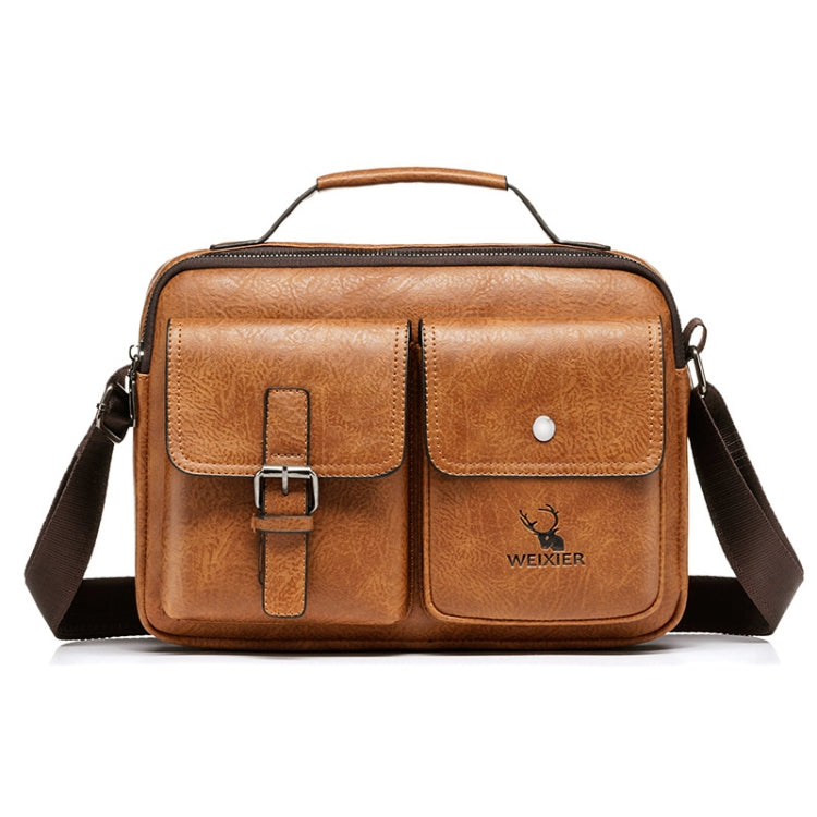 WEIXIER 9558 Large Capacity Men Bag Retro Shoulder Bag, Black, Light Brown, Dark Brown