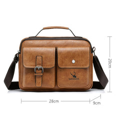 WEIXIER 9558 Large Capacity Men Bag Retro Shoulder Bag, Black, Light Brown, Dark Brown