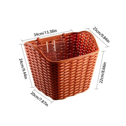 Bicycle Waterproof Basket with Cover Front Handlebar Bike Basket, Black, Brown, Grey