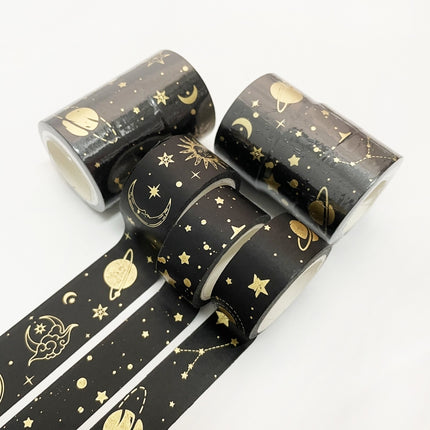 3 Rolls / Set 8958 5m Paper Bronzing Wallet Tape Set, Marble, Water Ripple, Gilt Pattern, Three-color Plaid, Star Sea, Cloud Pattern, Broken Leaves Pattern, Treasure Phase Pattern