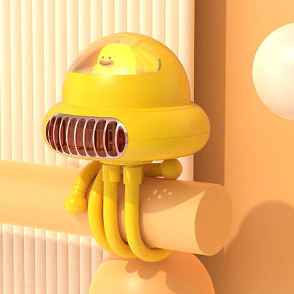 Stroller Portable Multi-Function Silent Octopus Bladeless Fan, White, Yellow, Pink