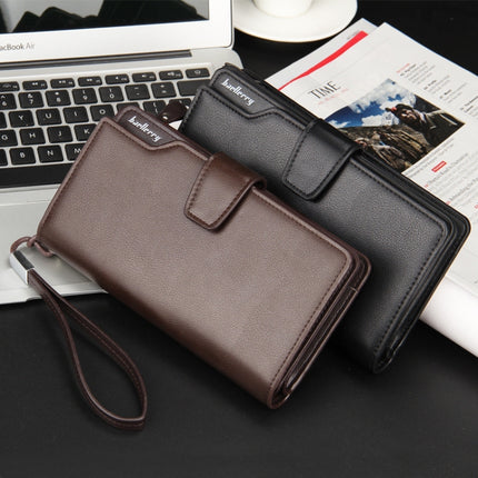 Baellerry Casual Wallet Long Clutch Tri-fold Wallet Multifunctional Phone Bag For Men
