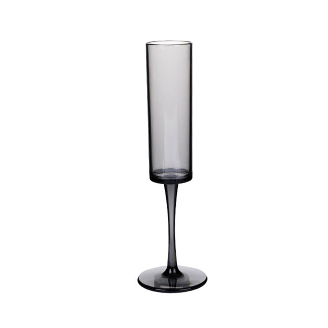 165ml Household Acrylic Champagne Glasses, Black, Transparent