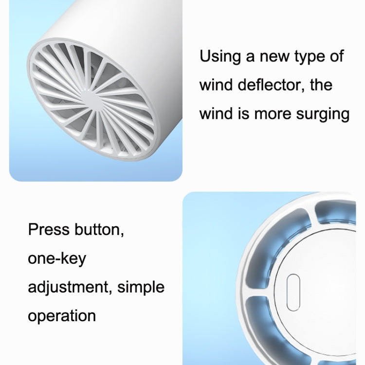 N1 Mini Portable USB Leafless Hanging Neck Fan, Mini Fan White