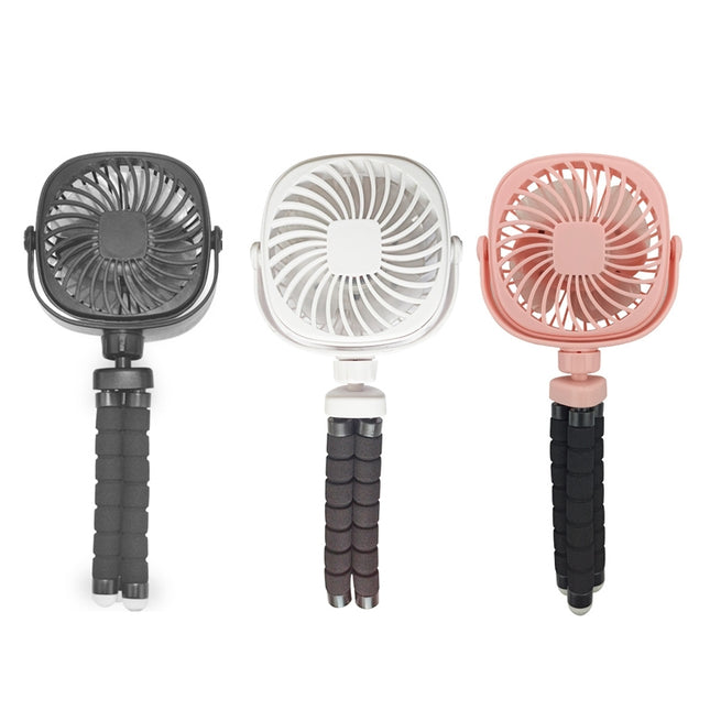 Octopus Stroller Deformation Fan Desktop Portable Handheld USB Small Fan, 1200mAh White, 1200mAh Pink, 1200mAh Black, 2200mAh White, 2200mAh Pink, 2200mAh Black