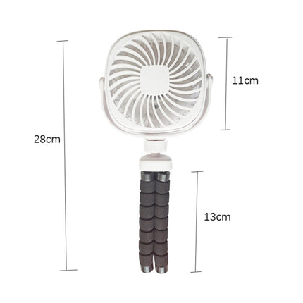 Octopus Stroller Deformation Fan Desktop Portable Handheld USB Small Fan, 1200mAh White, 1200mAh Pink, 1200mAh Black, 2200mAh White, 2200mAh Pink, 2200mAh Black