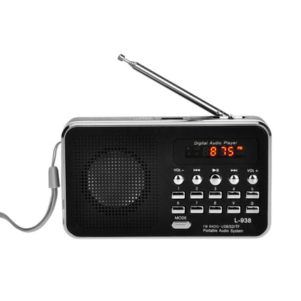 L-938  MP3 Audio Player FM Radio Support  SD MMC Card AUX-IN Earphone-out