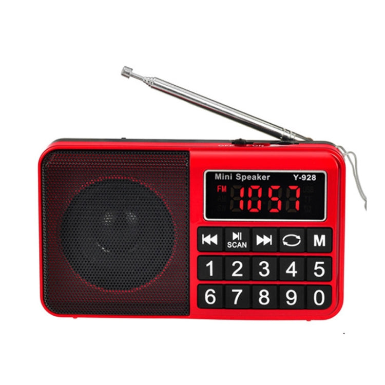 Y-928 FM Radio LED Display MP3 Support  TF Card U Disk, Red, Gold, Blue, Black