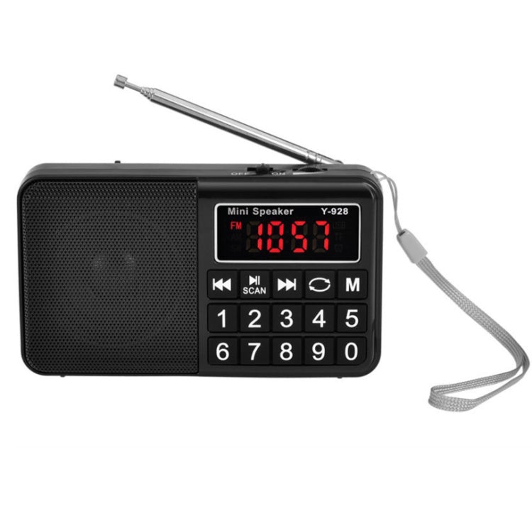 Y-928 FM Radio LED Display MP3 Support  TF Card U Disk, Red, Gold, Blue, Black