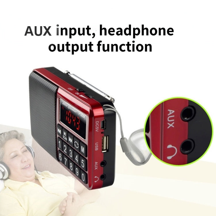 Y-928 FM Radio LED Display MP3 Support  TF Card U Disk, Red, Gold, Blue, Black