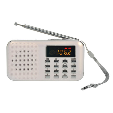L-218AM  MP3 Radio Speaker Player Support TF Card USB with LED Flashlight Function, Gold, Black, Blue, White, Red