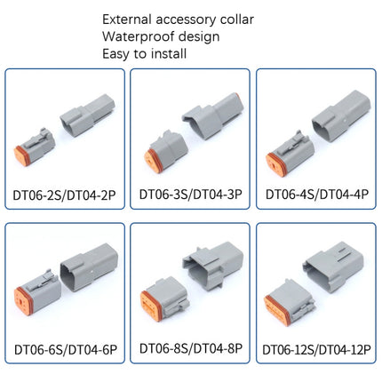Car Waterproof Connector Conductive Connection Terminal, 4 PCS DT04-2P / DT06-2S With Copper, 4 PCS DT04-3P / DT06-3S With Copper, 2 PCS DT04-4P / DT06-4S With Copper, 2 PCS DT04-6P / DT06-6S With Copper, 2 PCS DT04-8P / DT06-8S With Copper            ...