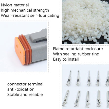Car Waterproof Connector Conductive Connection Terminal, 4 PCS DT04-2P / DT06-2S With Copper, 4 PCS DT04-3P / DT06-3S With Copper, 2 PCS DT04-4P / DT06-4S With Copper, 2 PCS DT04-6P / DT06-6S With Copper, 2 PCS DT04-8P / DT06-8S With Copper            ...