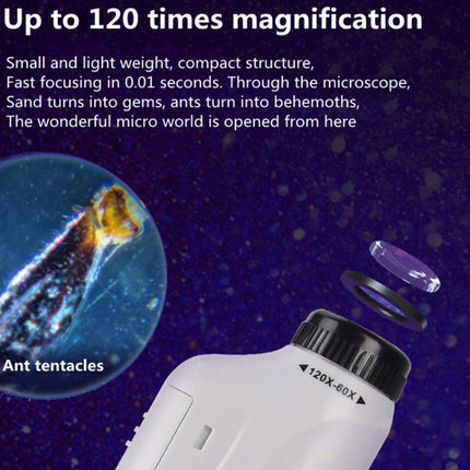 Tragbares Labormikroskop-Spielzeug für Kinder, Lite Standard (Weiß), Lite Standard (Rosa), Lite Standard (Blau), Lite + Halterung (Weiß), Lite + Halterung (Rosa), Lite + Halterung (Blau), Lite + Probe (Weiß), Lite + Probe (Blau)