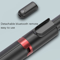 Desktop Multi-Function Live 1.3m Tripod Portable Integrated Bluetooth Selfie Rod, Black Red, Black, White Silver