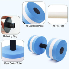 1pair Water Floating Dumbbell EVA Foam Swimming Pool Exercise Adjustable Dumbbell