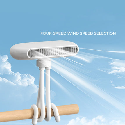 Handheld Mini USB Charging Desktop Portable Stroller Octopus Fan, White, Pink