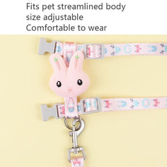 Rabbit Head Type Cat Traction Rope Anti-breakaway Adjustable Cat Leash, Small Suitable for Within 3kg, Large Suitable for 3-6kg