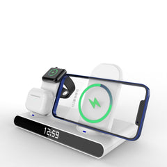 SY-011 15W Wireless Fast Charge Stand Magnetic Clock Three-in-One Folding Wireless Charger, SY-011 15W