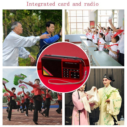 Bluetooth Card Radio Digital FM Player, Specifications: Y-509FM (No Solar Panel), Red, Gold, Blue, Black