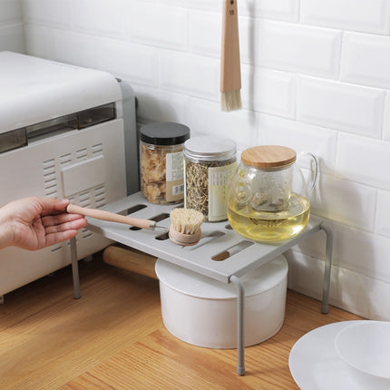 2460 Retractable Multifunctional Kitchen Shelf, White, Grey