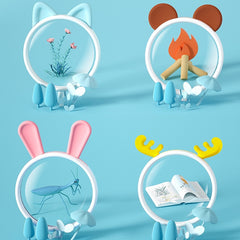 3x Magnifying Glass HD Cartoon Magnifying Glass Toy Gift For Children, Pink Rabbit, Coffee Bear, Blue Kitten, Yellow Deer