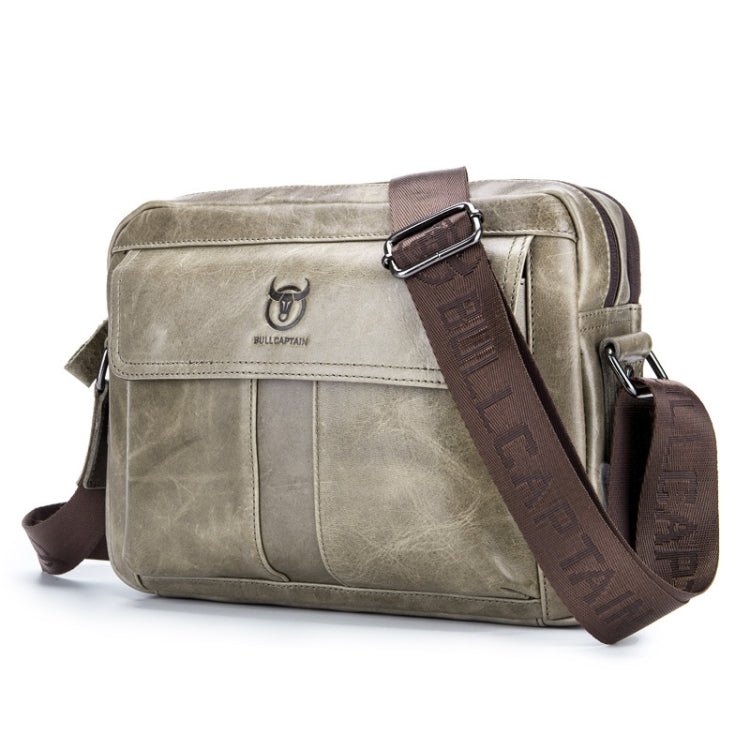 BULL CAPTAIN  Double Layer Leather One Shoulder Messenger Bag For Men