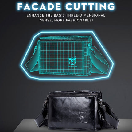 BULL CAPTAIN Leather Shoulder Messenger Bag For Men